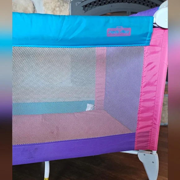 VINTAGE GRACO 1990’s Sport Pink & Teal Pack 'n Play Playard Excellent Condition - Picture 6 of 16